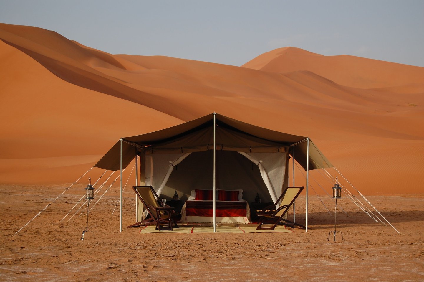 African tent in desert 