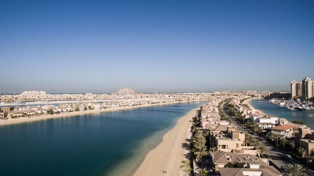 Palm Jumeirah drone view