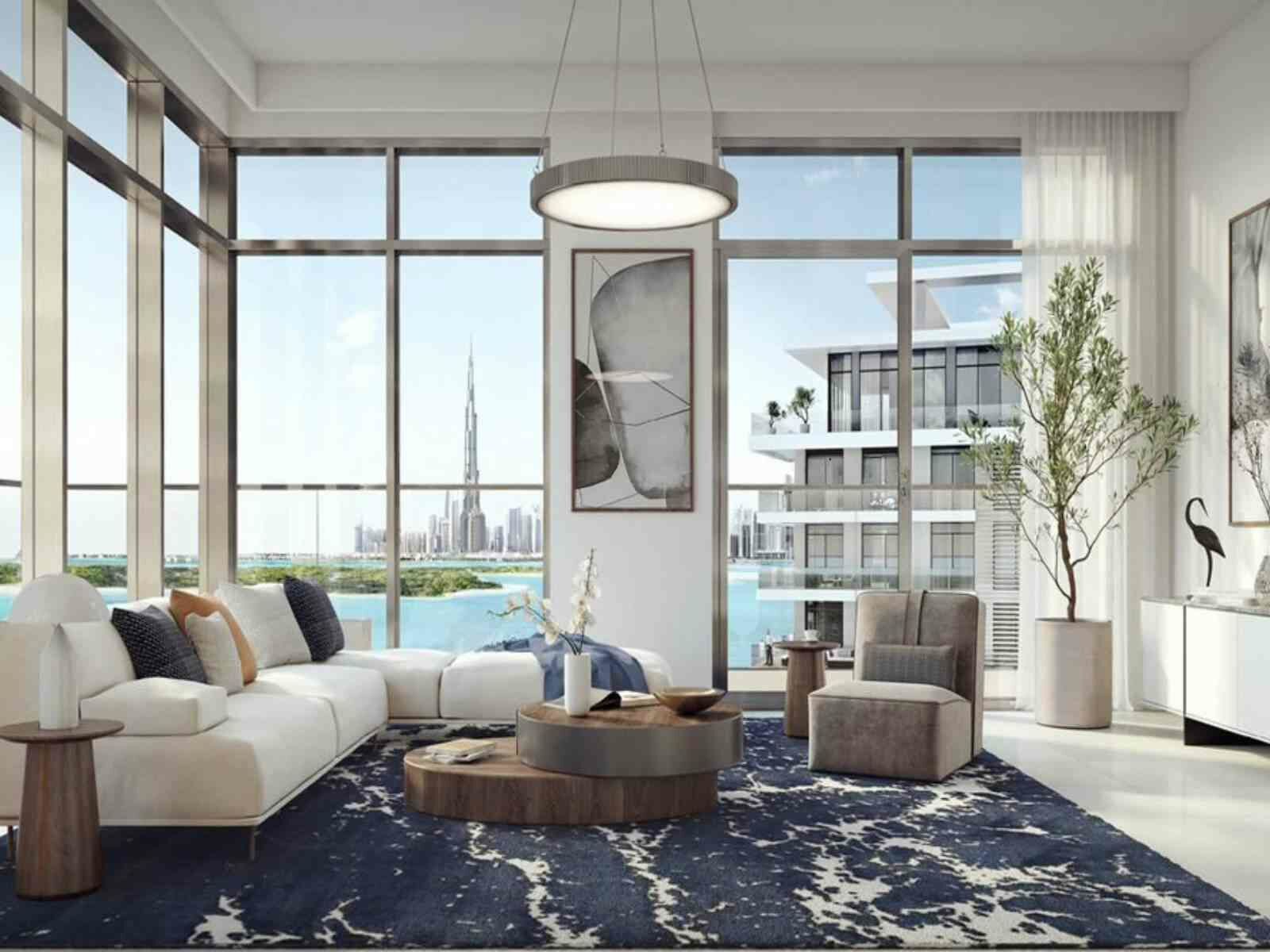Full Water and Burj view | Modern open-plan living, picture 1
