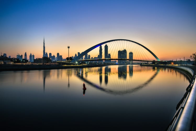 Waterfront luxury residences along Dubai Water Canal
