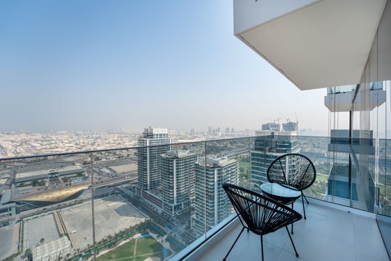 Video tour for Contemporary apartment with balcony in central Wasl1 community