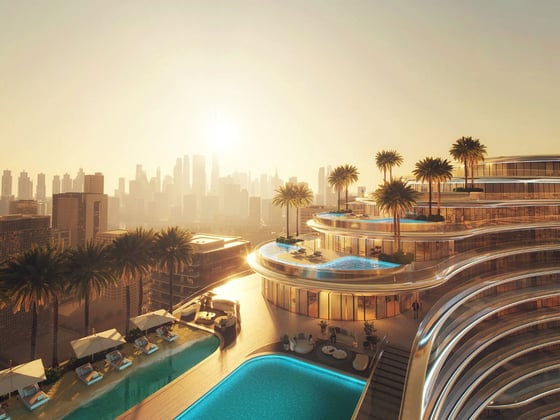 Al Arab on Horizon with Sunset | Overlooking Pool, picture 17