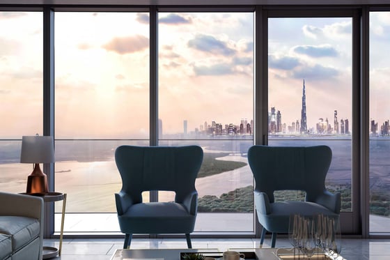 Burj Khalifa view luxury apartment in Dubai Creek Harbour, picture 4