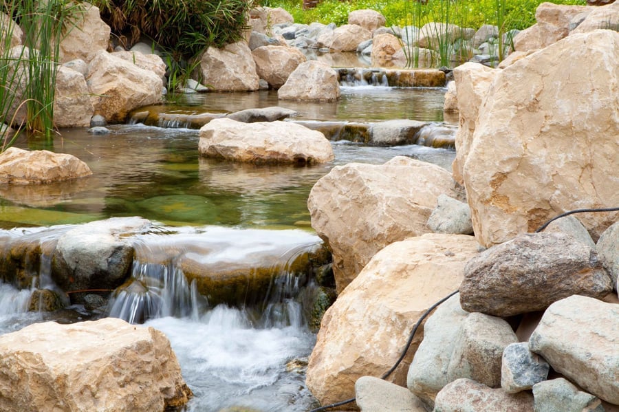 Rocks and water
