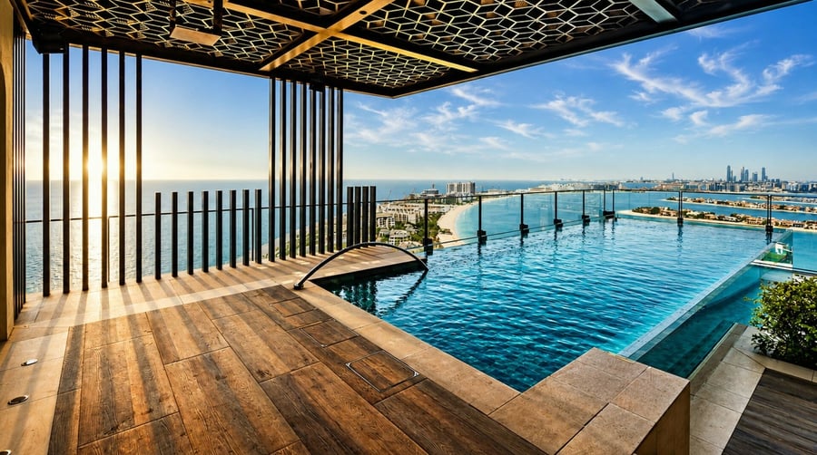 Infinity pool overlooking Palm Jumeirah