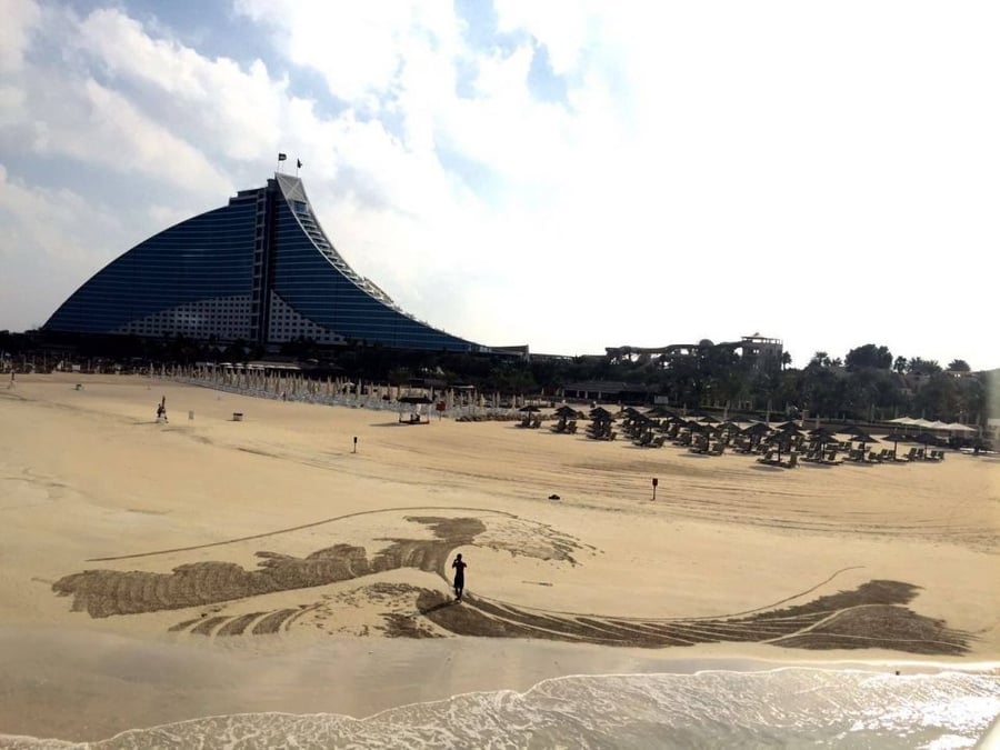 Stunning sand art on the beach