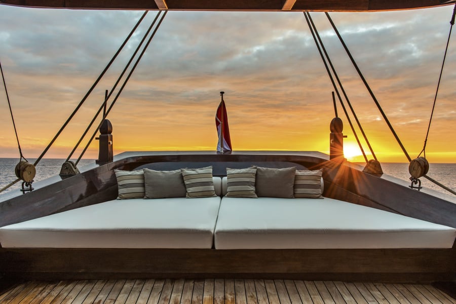 Stern lounge at sunset