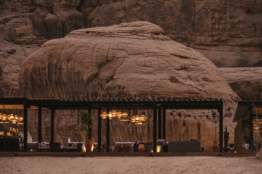 Habitas Al Ula at night